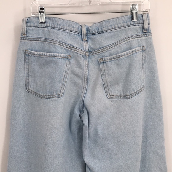 Old Navy Mid-rise Baggy Wide Leg Jeans Distressed Light Wash 6 Petite - Picture 5 of 11